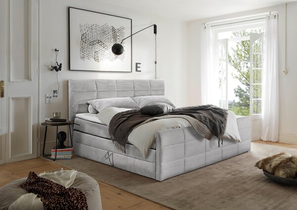 POSTEL BOXSPRING, 180/200 cm, světle šedá MID.YOU - Postele s úložným prostorem, Online Only