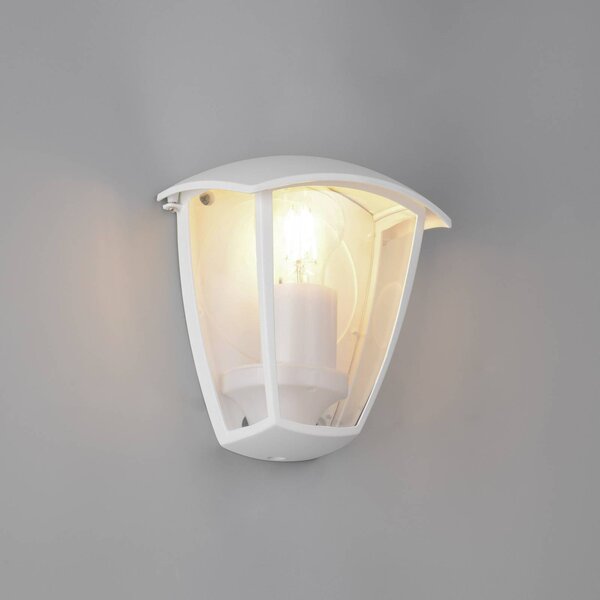 Trio Lighting Venkovní nástěnné svítidlo VENTA, bílé, přiléhavé, výška 20 cm, IP44, stmívatelný, Bílá / opál, Hliník, Lucerna
