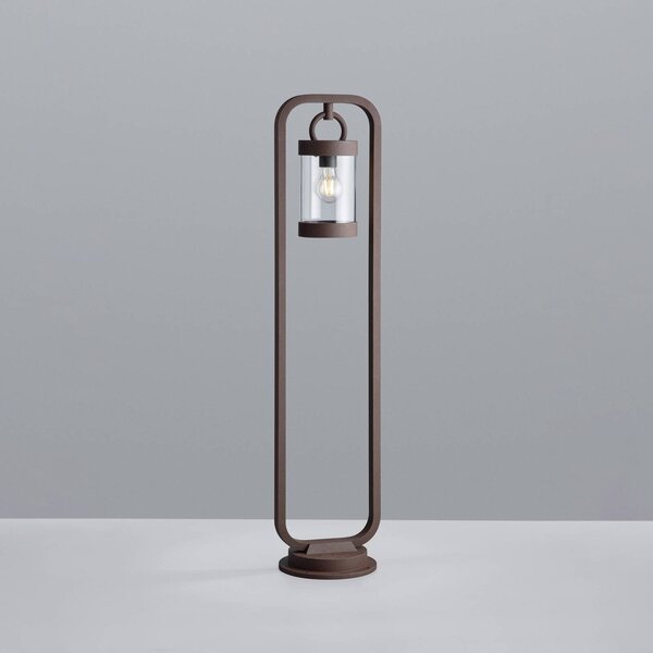 Trio Lighting Oсвітлення cesty SAMBESI, barva rez, výška 100 cm, kov, IP44, stmívatelný, Hnědá / rez, Hliník, Moderní