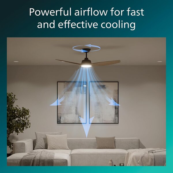 Olas stropní ventilátor a svítidlo 35W+24W černá a dřevo