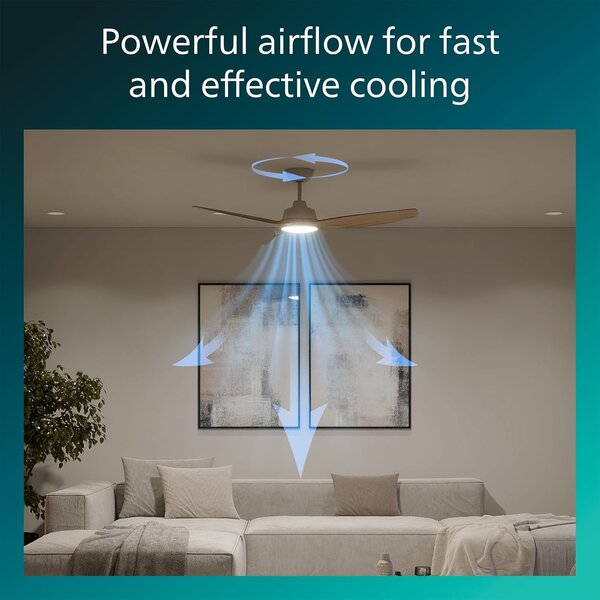 Olas stropní ventilátor a svítidlo 35W+24W bílá a dřevo