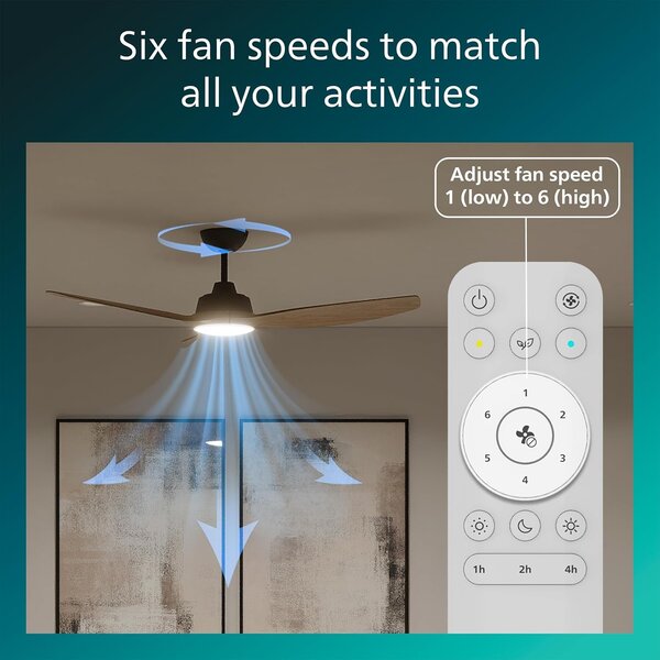 Olas stropní ventilátor a svítidlo 35W+24W černá a dřevo