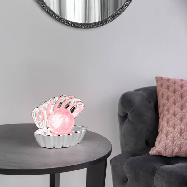 Reality Leuchten LED stolní lampa Shelly, chromová, plast, 18 cm, RGB, Chrom / stříbro, Obývací pokoj / jídelna, Plast, Young lifestyle