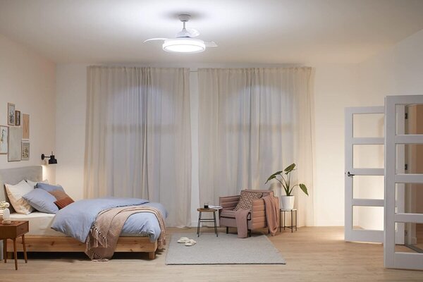 Tynl zatahovací ventilátor a svítidlo 32W+35W WH OFF