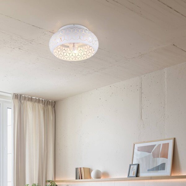 Reality Leuchten Ventilátor s osvětlením Bidar, bílý, DC, tichý, 50 cm, dálkové ovládání, Bílá / opál, Obývací pokoj / jídelna, kov, Moderní