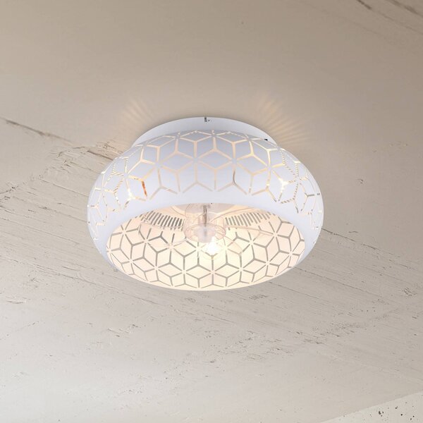 Reality Leuchten Ventilátor s osvětlením Bidar, bílý, DC, tichý, 50 cm, dálkové ovládání, Bílá / opál, Obývací pokoj / jídelna, kov, Moderní