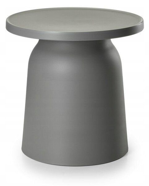 Konferenční stolek OTTO1 šedý, lavice LOFT do obýváku, zahrady, kulatý 47 cm, plast