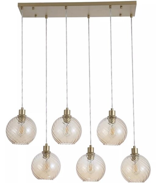 Searchlight 44520-6CP Závěsné svítidlo RADIANCE CHAMPAGNE optické sklo