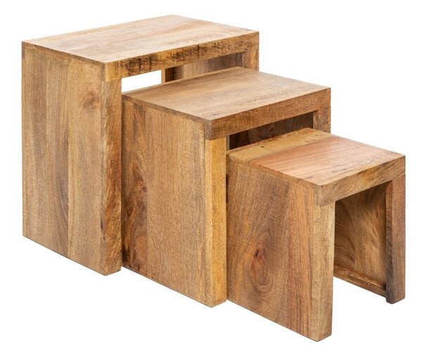 Set odkládacích stolků Timber mango přírodní - 3 ks