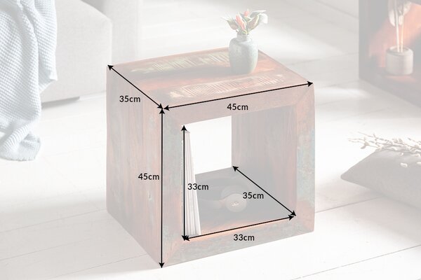 Designový odkládací stolek Jacktar 45 cm recyklované dřevo