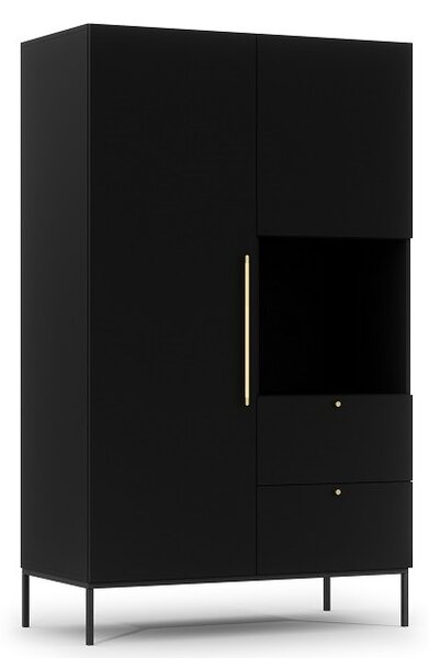 Šatní skříň LANZZI 120 Barva: Černá / dub artisan