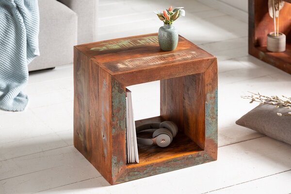 Designový odkládací stolek Jacktar 45 cm recyklované dřevo
