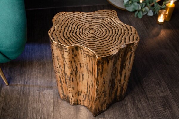 Designový odkládací stolek Malia Organic zlatý