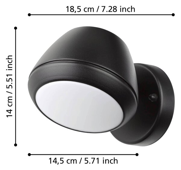 VENKOVNÍ NÁSTĚNNÉ SVÍTIDLO, 18,5/13,5/14,5 cm Eglo - Online Only svítidla, Online Only