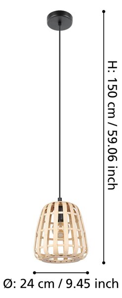 ZÁVĚSNÉ SVÍTIDLO, 24/150 cm Eglo - Online Only svítidla, Online Only