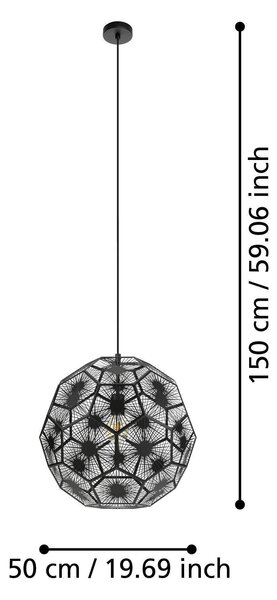 ZÁVĚSNÉ SVÍTIDLO, 50/150 cm Eglo - Online Only svítidla, Online Only