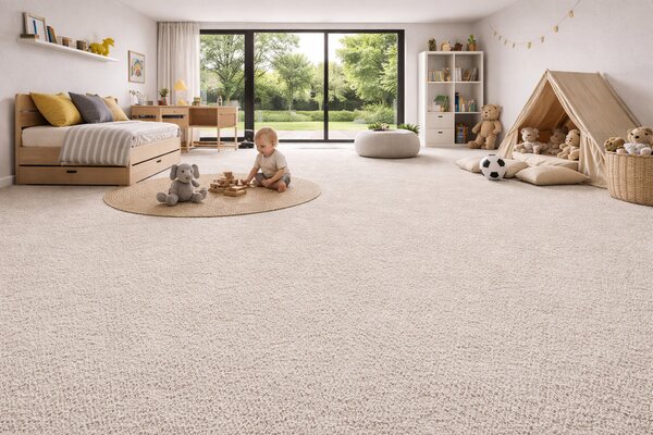 Lano, Metrážový koberec Sense 462, na míru, šíře 4m,5m, béžová, ab (mřížka), dětský pokoj