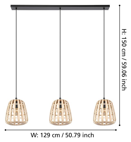 ZÁVĚSNÉ SVÍTIDLO, 129/24/150 cm Eglo - Online Only svítidla, Online Only