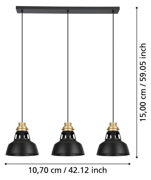ZÁVĚSNÉ SVÍTIDLO, 107/24/150 cm Eglo - Online Only svítidla, Online Only