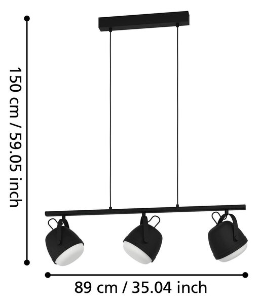 ZÁVĚSNÉ SVÍTIDLO, 89/16,5/150 cm Eglo - Online Only svítidla, Online Only