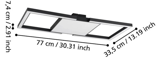 STROPNÍ SVÍTIDLO, 77/33,5/7,5 cm Eglo - Online Only svítidla, Online Only