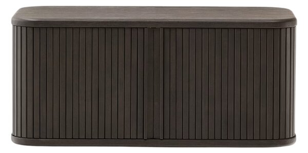 Tmavě hnědá dřevěná umyvadlová skříňka Kave Home Mailen 90 x 45 cm