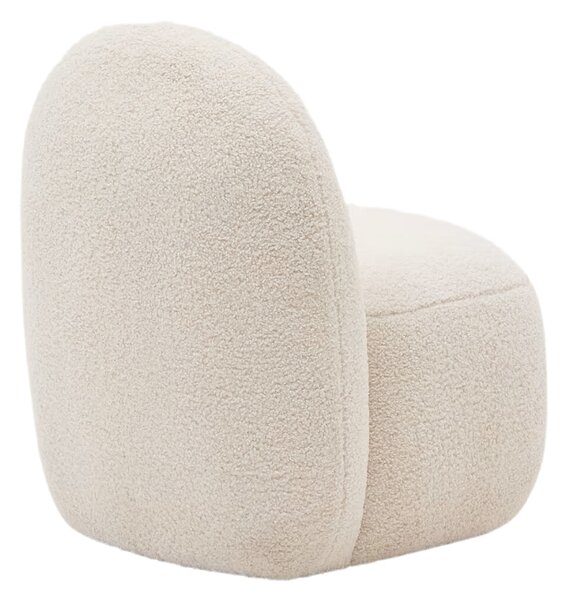 Bílé dětské bouclé křeslo Kave Home Bucky