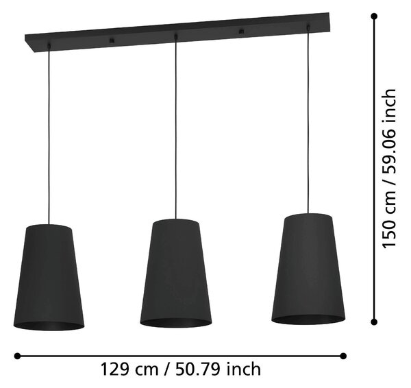 ZÁVĚSNÉ SVÍTIDLO, 129/28/150 cm Eglo - Online Only svítidla, Online Only
