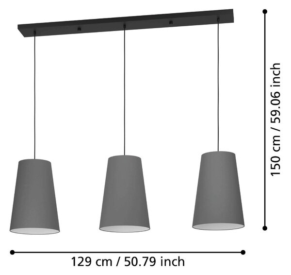 ZÁVĚSNÉ SVÍTIDLO, 129/28/150 cm Eglo - Online Only svítidla, Online Only