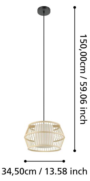 ZÁVĚSNÉ SVÍTIDLO, 34,5/150 cm Eglo - Online Only svítidla, Online Only