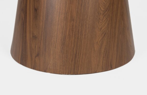White Label Ořechový jídelní stůl ALMIRA 115 cm s mramorovým dekorem