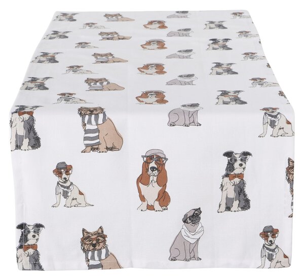 BĚHOUN NA STŮL, 140/40 cm, bílá, světle šedá, béžová Boltze Home - Prostírání na stůl