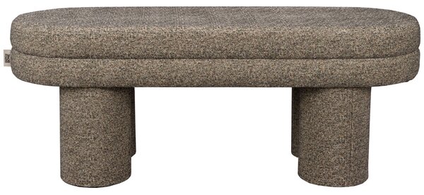 Hnědošedá bouclé lavice DUTCHBONE FERN 110 cm