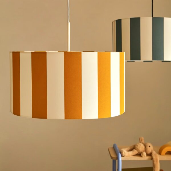 Žluté pruhované stínidlo Kave Home Ciral 40 cm