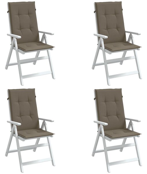 Podušky na židli vysoké opěradlo 4 ks taupe melanž 120x50x4 cm