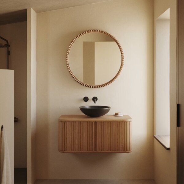 Dřevěné závěsné zrcadlo Kave Home Polke 80 cm