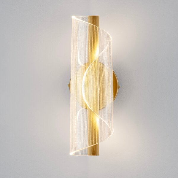 Zlaté kovové nástěnné LED světlo Nova Luce Valentin 31 cm