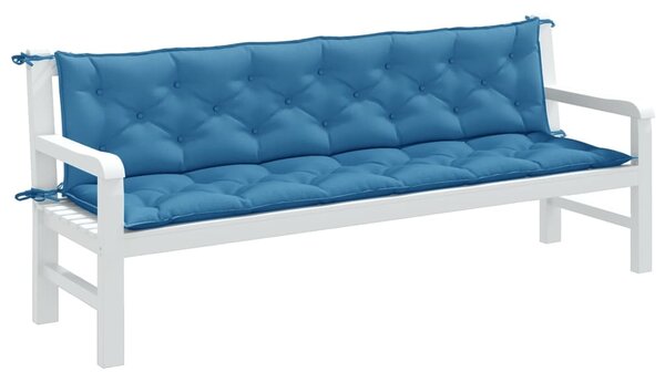 Podušky na zahradní lavici 2 ks modrá melanž 200x50x7 cm textil