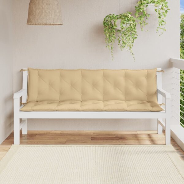 Podušky na zahradní lavici 2 ks béžová melanž 180x50x7cm textil