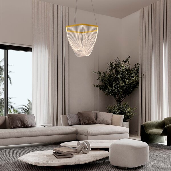 -25 % Dny MOMENTI– Zlaté kovové závěsné LED světlo Nova Luce Valentin 52 cm