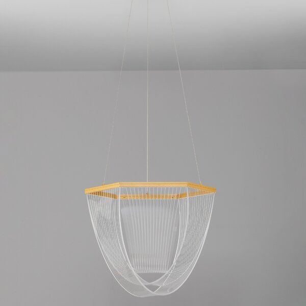 -25 % Dny MOMENTI– Zlaté kovové závěsné LED světlo Nova Luce Valentin 52 cm
