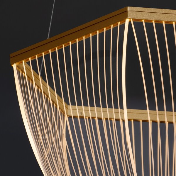 -25 % Dny MOMENTI– Zlaté kovové závěsné LED světlo Nova Luce Valentin 52 cm