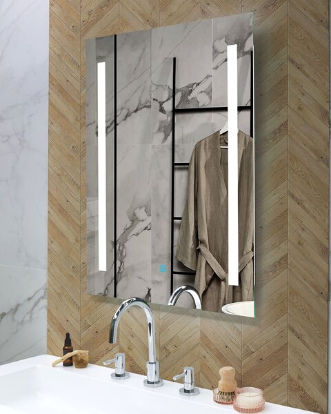 LED koupelnové zrcadlo MARTINET 70 cm 90 cm Stříbrná