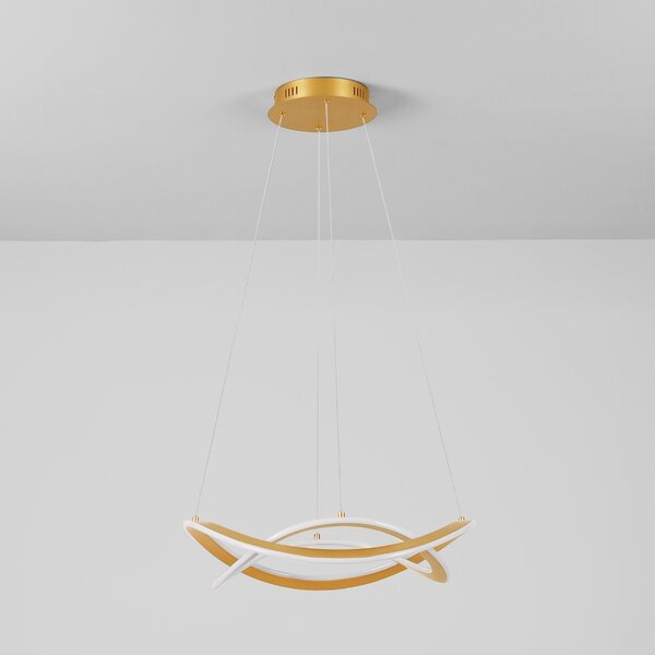 Zlaté kovové závěsné LED světlo Nova Luce Celestia 60 cm