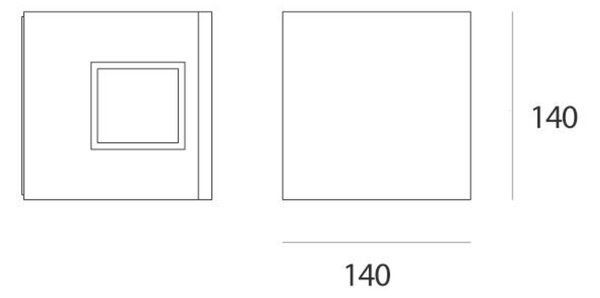Artemide venkovní nástěnné svítidlo Effetto 14 Square 7 W 3000K antracit
