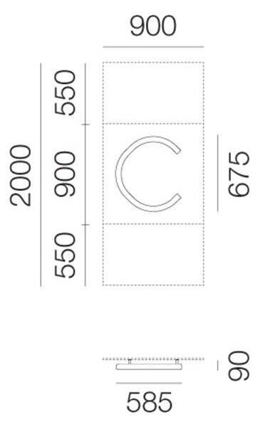 Artemide nástěnné svítidlo Alphabet of Light písmeno c 18 W 3000K