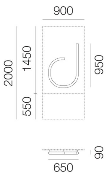 Artemide nástěnné LED svítidlo Alphabet of Light písmeno d 26 W 3000K