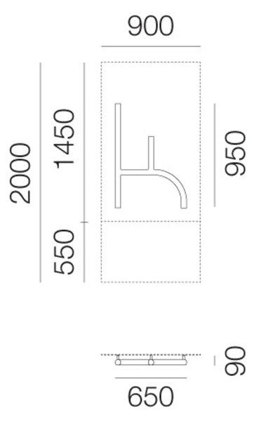 Artemide nástěnné LED svítidlo Alphabet of Light písmeno k 26 W 3000K