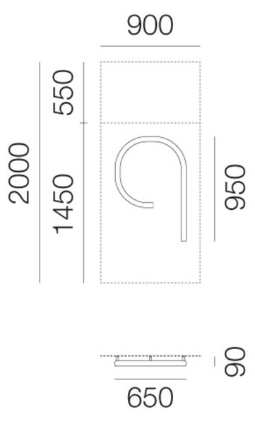 Artemide nástěnné LED svítidlo Alphabet of Light písmeno q 26 W 3000K
