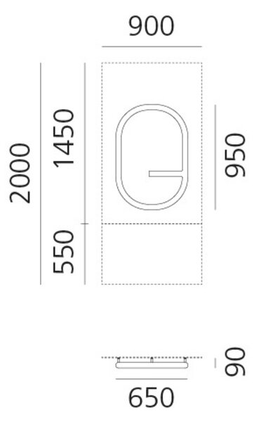 Artemide nástěnné svítidlo Alphabet of Light Q 36 W 3000K